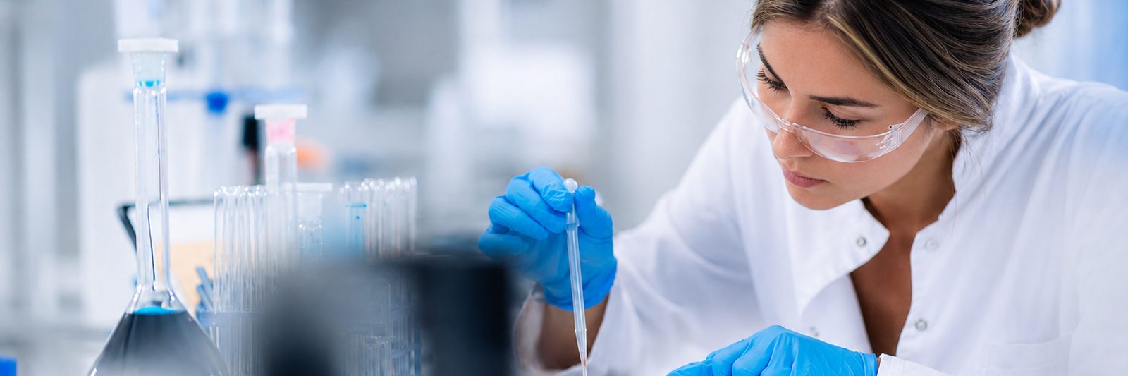 Researcher working in a lab